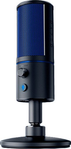 Mikrofonas Razer Seiren X Black, blue, Zero-latency 3.5 mm headphone monitoring port, Cardioid Conde