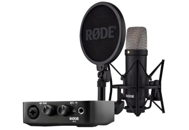 RØDE NT1 Signature Black + AI-1 Studio Kit MK2 - pilnas studijos komplektas