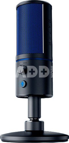 Razer Seiren X Cardioid Condenser Microphone, 3.5 mm, Black, blue, Zero-latency 3.5 mm headphone monitoring port