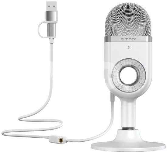 SmallRig 3492 Simorr Wave U1 USB Condenser Microphone(White)