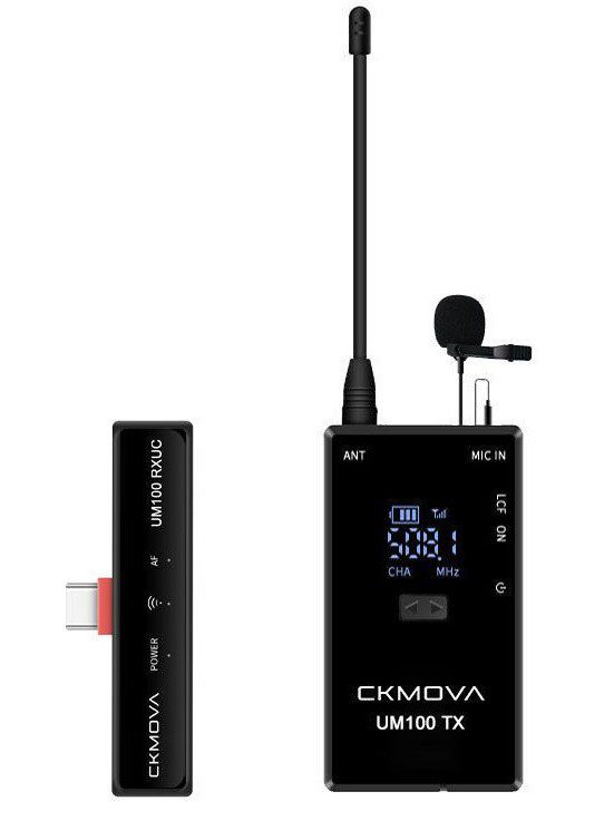 CKMOVA UM100 KIT3 - VIENGUBAS BELAIDIS RINKINYS SU USB C KAKLARAIŠČIO MIKROFONU