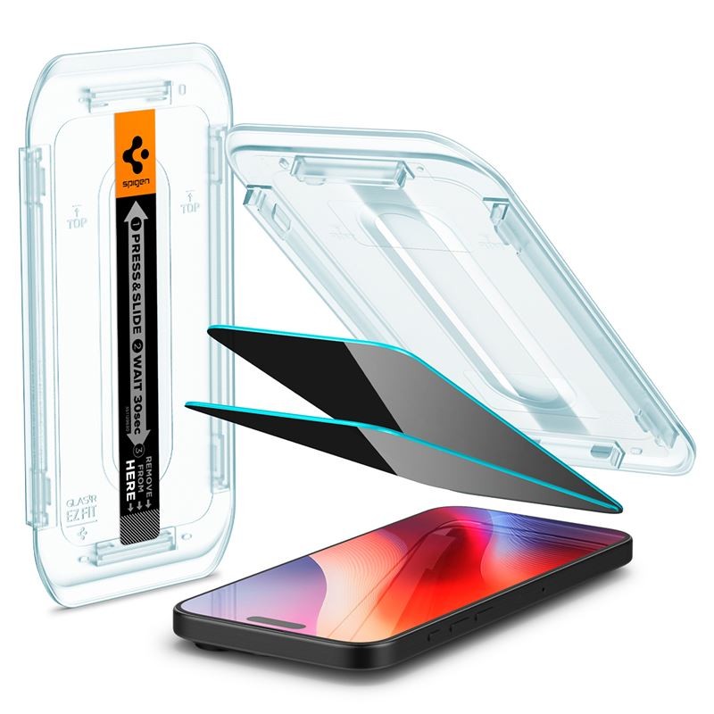 Spigen Glass tR EZ Fit (Privacy) 2 Pack, transparency - iPhone 16 Pro Max