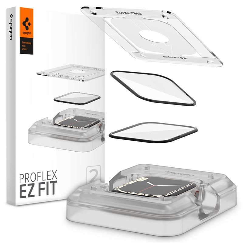 Ekrano apsauga Spigen ProFlex EZ Fit 2 Pack - Apple Watch 9/8/7 41mm