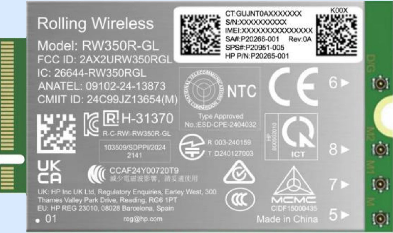 HP 4G LTE Modem m.2 WWAN Cat 19 Mobile Broadband Cellular (compatible with WWAN