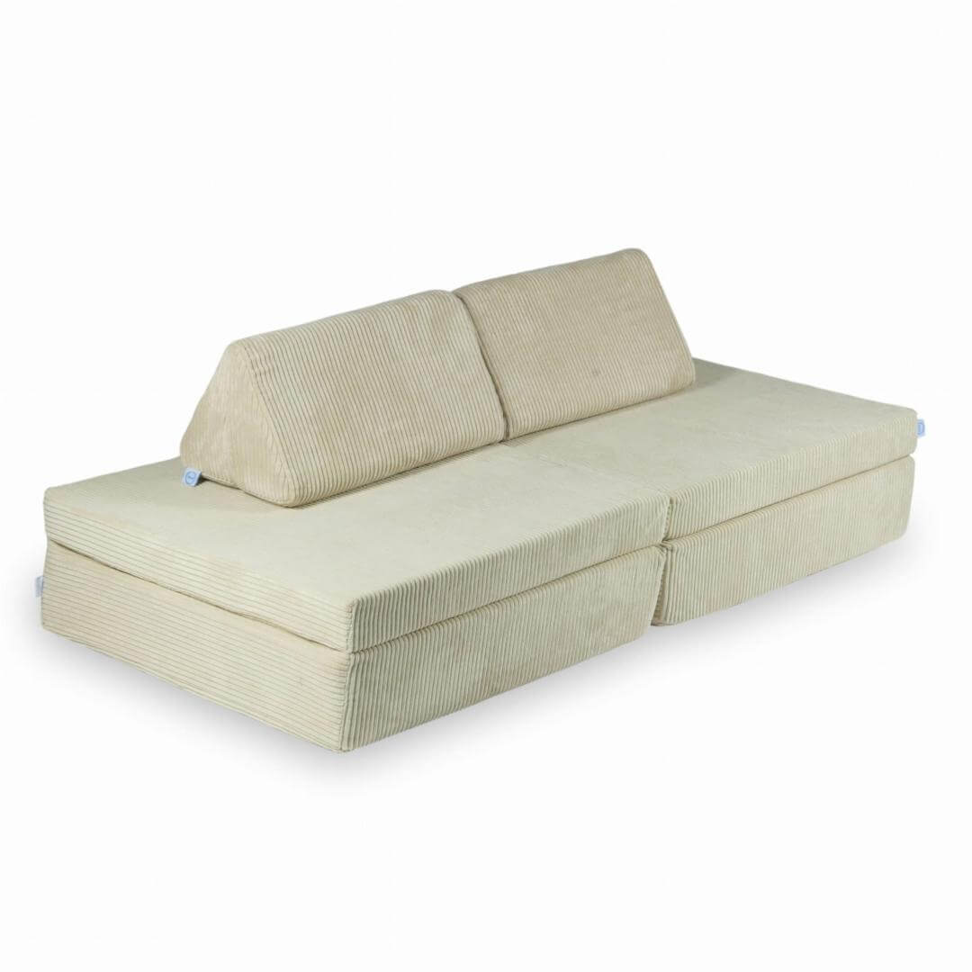 Montessori Minkšta Žaidimų Aikštelė Modulinė Sofa Šviesi Smėlio Spalva Velvetas 7001