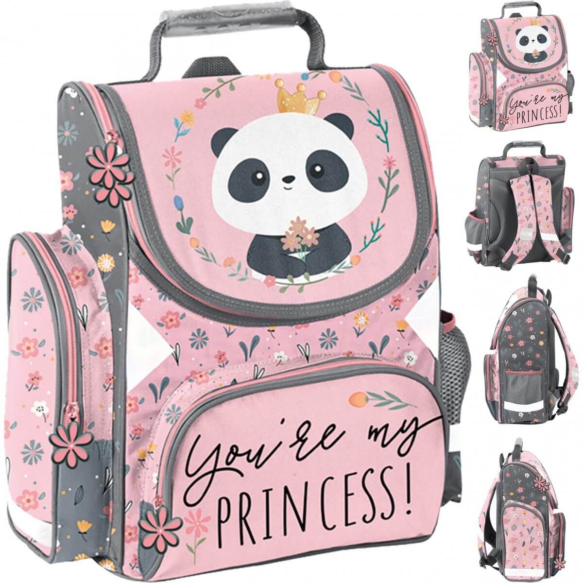 Ergonomiška Kuprinė Pirmokui Pradinukui Princess Panda 36 cm IP1032