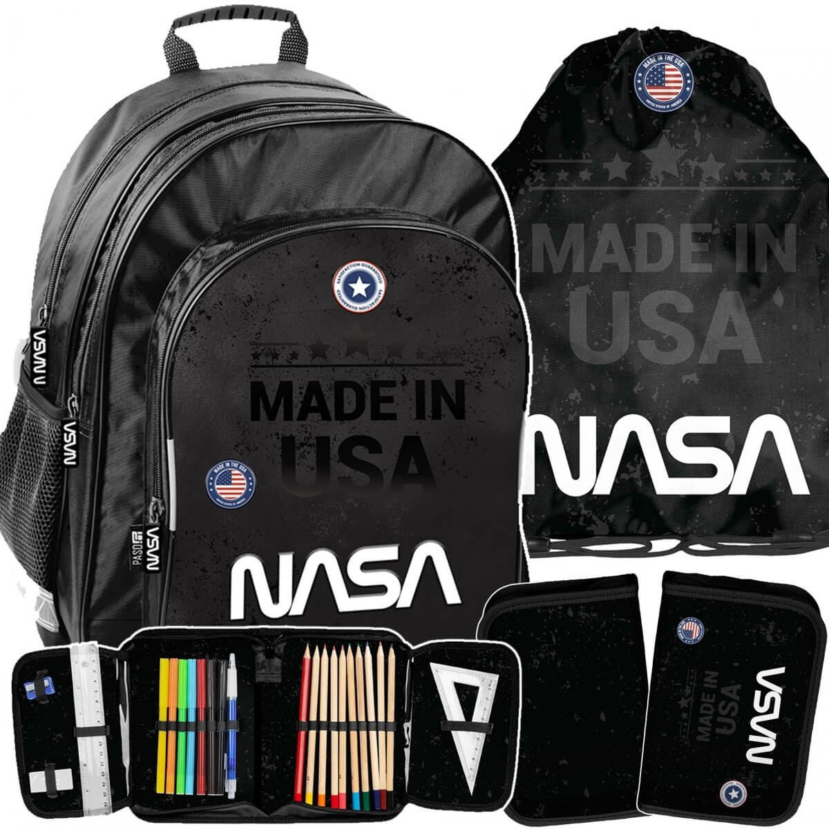 Mokyklinis Rinkinys "NASA" Mokyklinė Kuprinė Skirta 1–3 Klasėms 38 cm IP1004