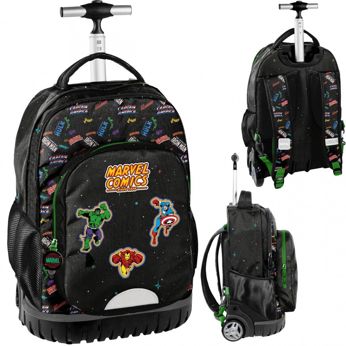Mokyklinė Kuprinė Paaugliui Su Ratukais Marvel "BeUniq" 48 cm IP1048
