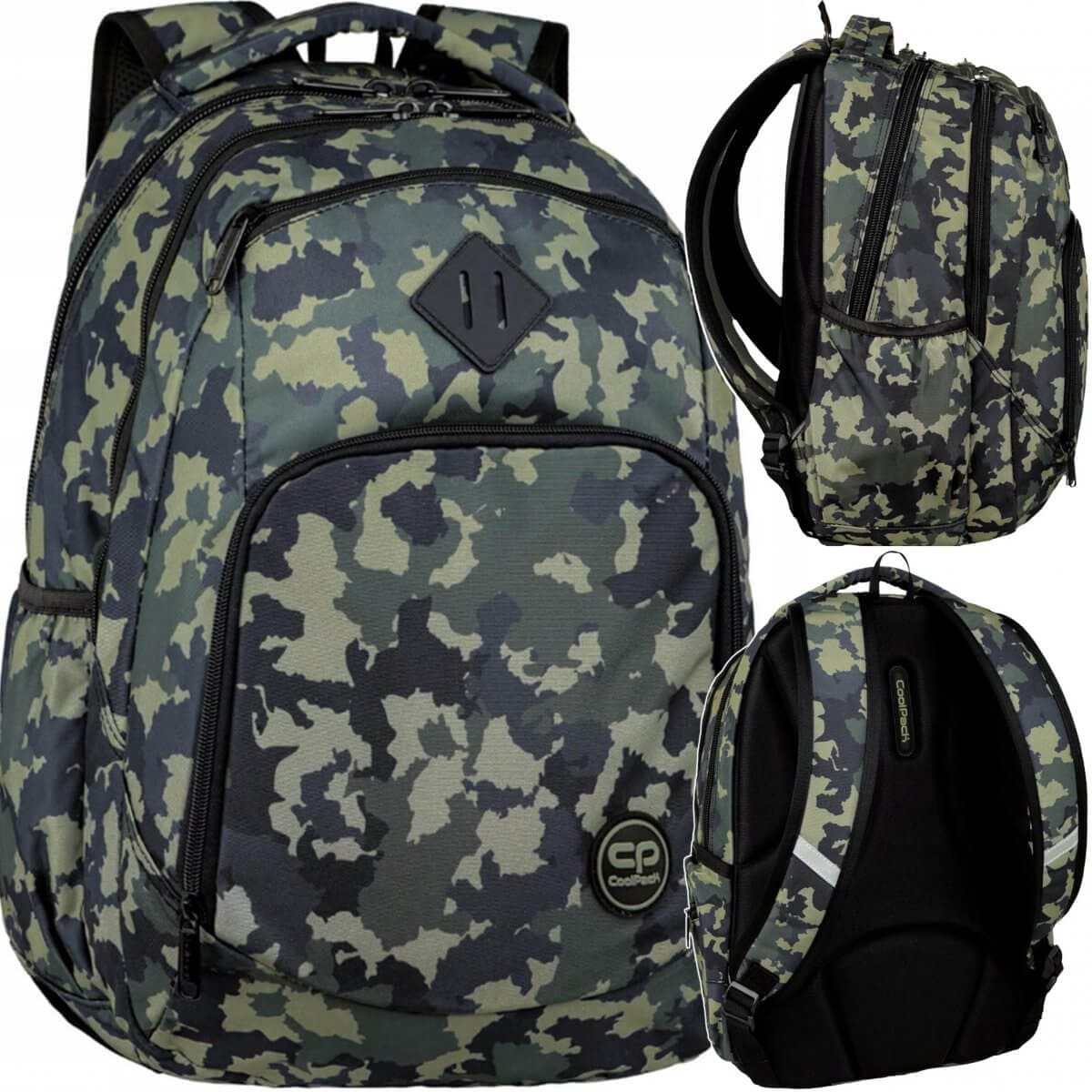 Didelė Tvirta Mokyklinė Kuprinė CP Coolpack Military Kamufliažas 44cm IP1094