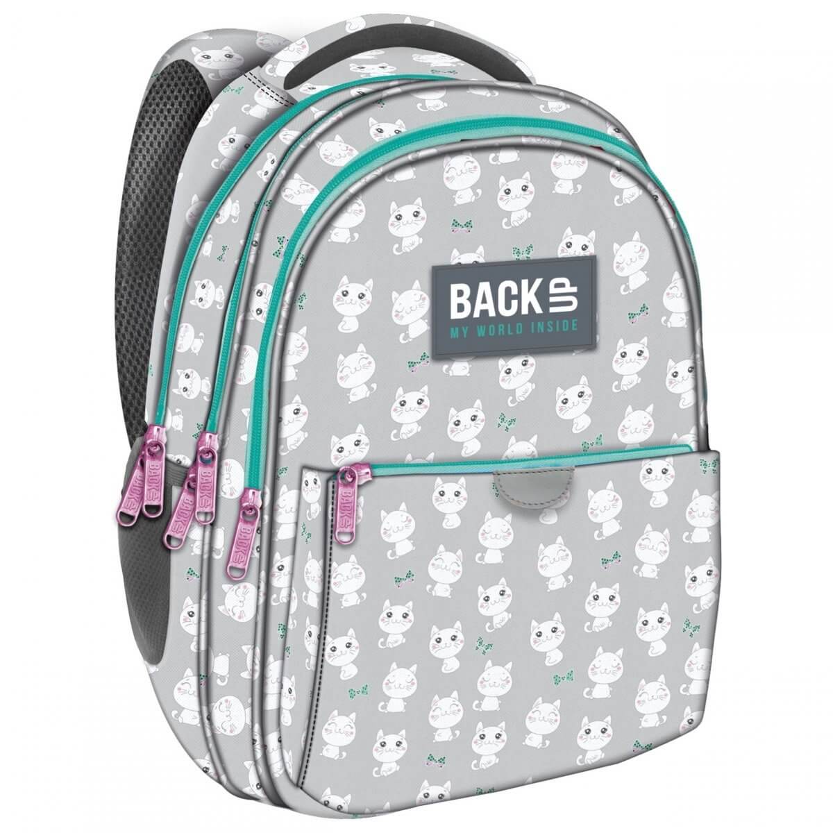 Mokyklinė Kuprinė Pradinukams Paaugliams Su Kačiukais BackUp 39 cm IP1053