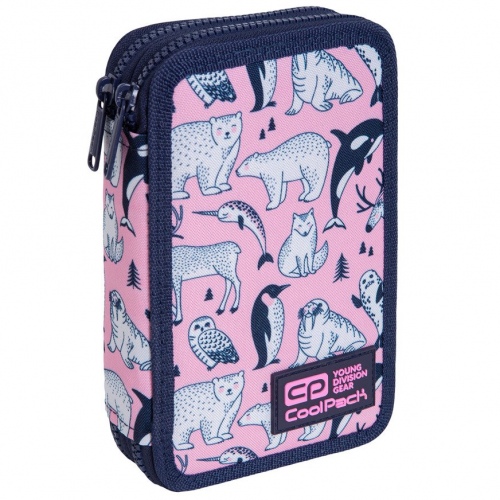 Forminis dviejų skyrių penalas su priedais CoolPack Jumper 2 Pink Ocean