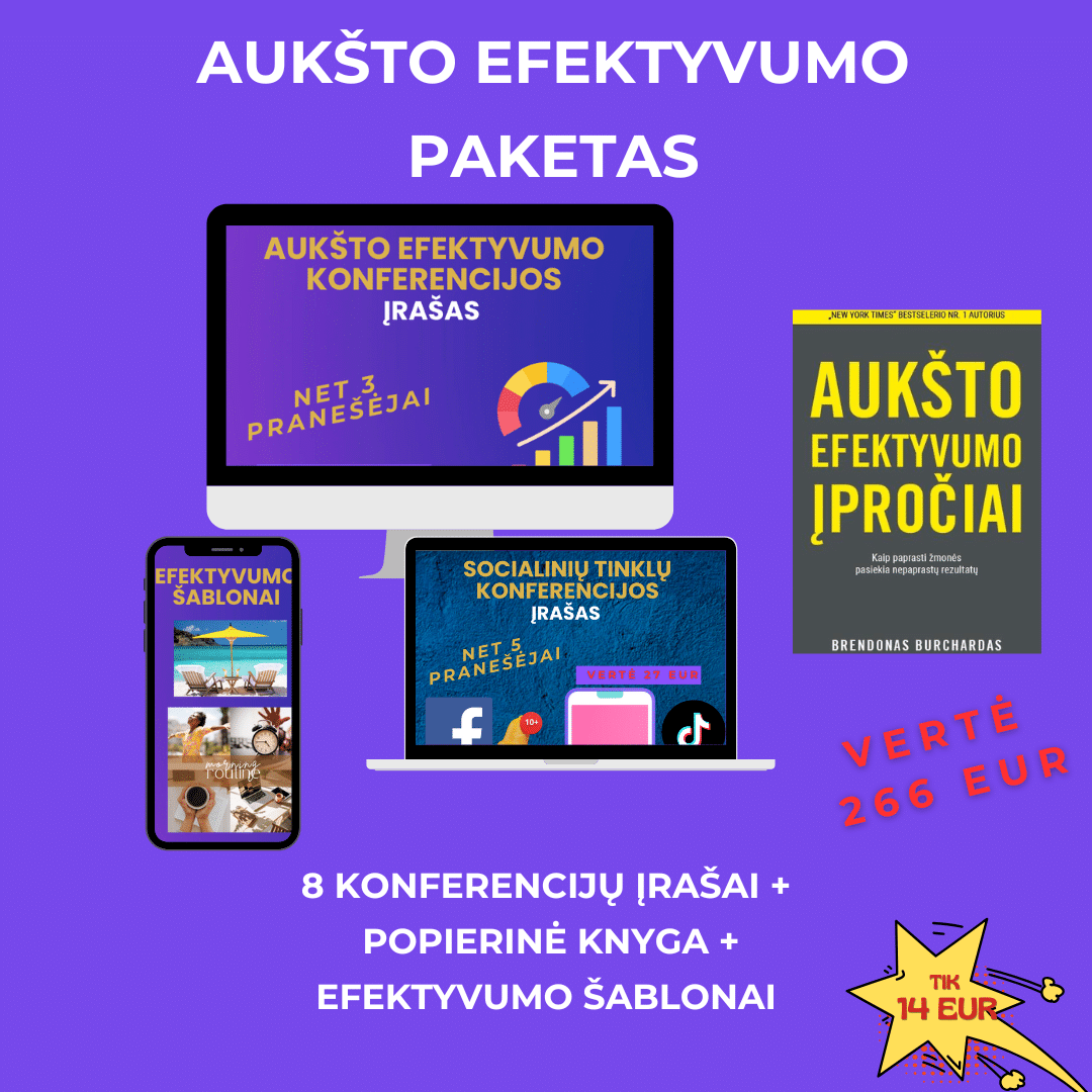 Aukšto Efektyvumo Paketas - RIBOTO LAIKO PASIŪLYMAS - knyga dovanų