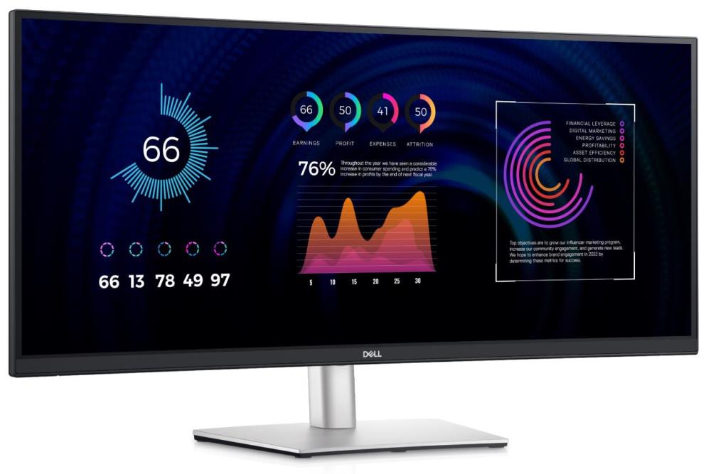 Dell | Ultrawide Curved Monitor | P3424WE | 34 " | IPS | WQHD | 21:9 | 60 Hz | 5 ms | 3440 x 1440 | 300 cd/m² | HDMI ports quantity 1 | Silver, Black