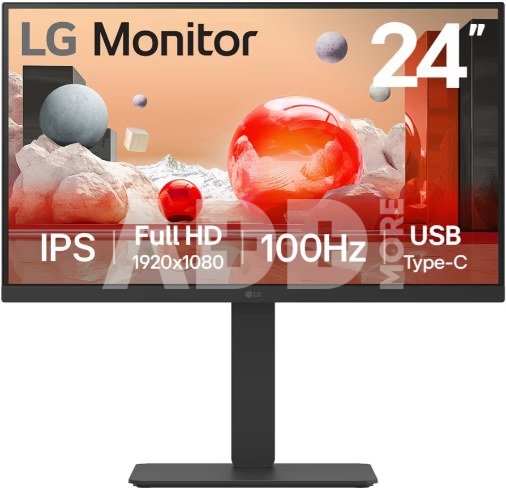 LG 24BA750-B | 23.8 " | IPS | FHD | 16:9 | 100 Hz | 5 ms | 1920 x 1080 pixels | 200 cd/m² | HDMI ports quantity 1 | Black