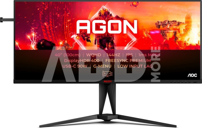 AOC AG405UXC | IPS | WQHD | 21:9 | 144 Hz | 1 ms | 3440 x 1440 pixels | 350 cd/m² | HDMI ports quantity 2 | Black