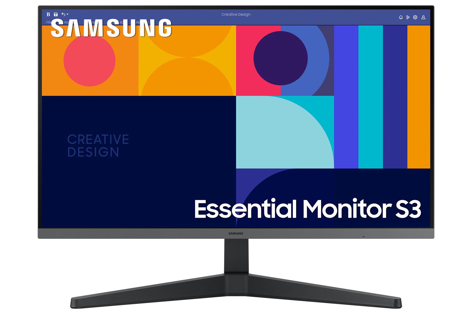 Samsung Essential Monitor S3 S33GC LED display 68,6 cm (27") 1920 x 1080 pikseliai „Full HD“ Juoda