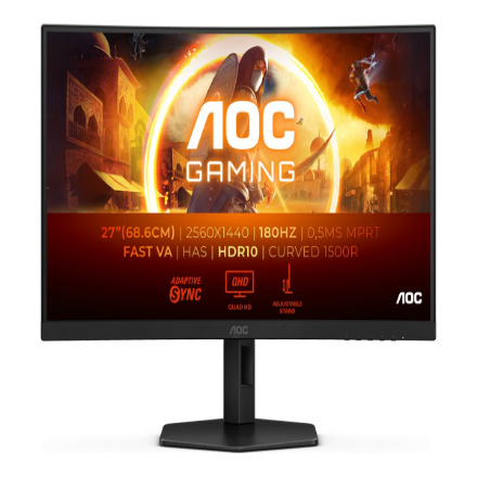 Monitorius AOC CQ27G4X  27 "  VA  QHD  16:9  180 Hz  1 ms  2560 x 1440 pixels  300 cd/m²  H