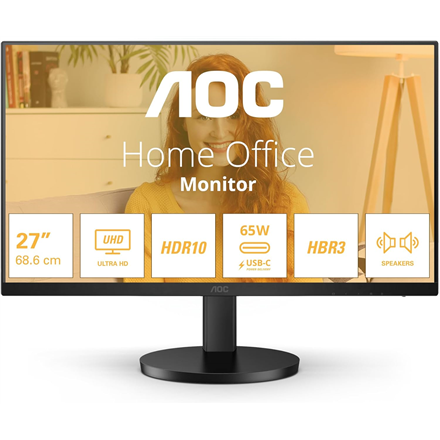 Monitorius AOC U27B3M  27 "  VA  UHD  16:9  60 Hz  4 ms  3840 x 2160 pixels  300 cd/m²  HDM