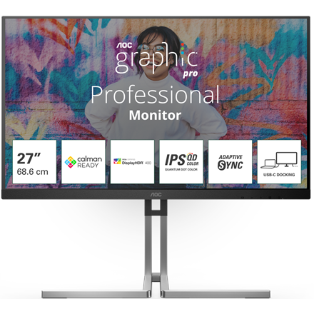 Monitorius AOC Q27U3CV  27 "  IPS  16:9  75 Hz  4 ms  2560 x 1440 pixels  420 cd/m²  HDMI po