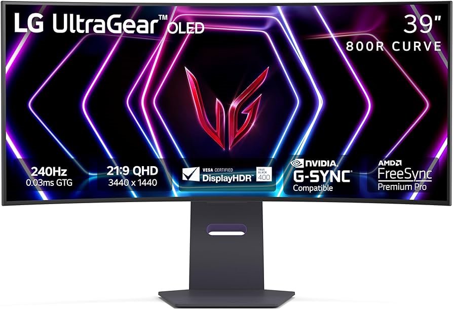 Monitorius LG 39" ULTRAGEAR™ OLED CURVED 21:9 GAMING MONITOR WQHD 800R,240HZ,0.03MS(GTG),HDR400 TRUE