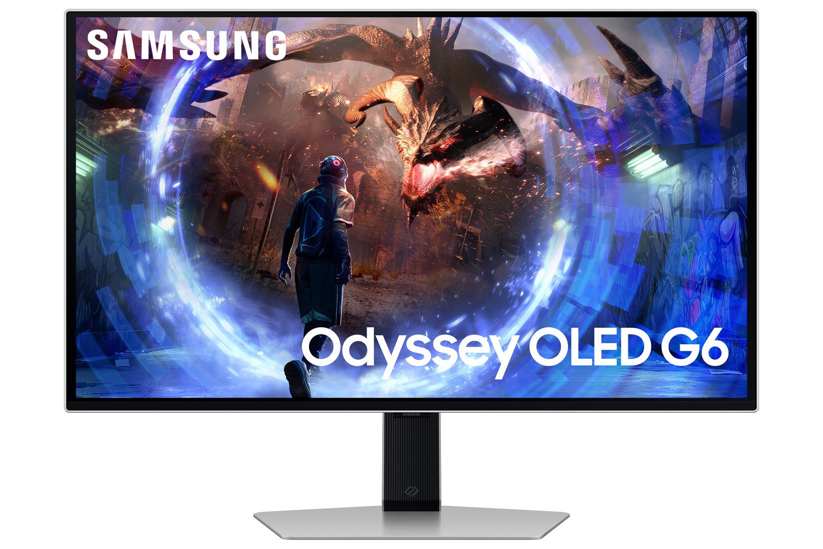 Samsung G60SD kompiuterio monitorius 68,6 cm (27") 2560 x 1440 pikseliai Quad HD OLED Sidabras