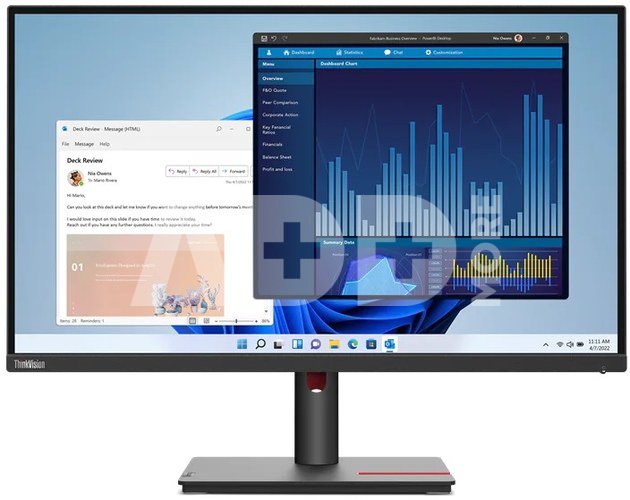 Lenovo ThinkVision T27p-30 27 ", IPS, UHD, 3840 x 2160, 16:9, 4 ms, 350 cd/m², Black, 60 Hz, HDMI ports quantity 1