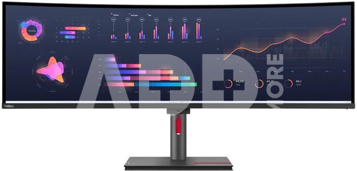 Lenovo ThinkVision P49w-30 49 ", IPS, 5120 x 1440, 32:9, 4 ms, 350 cd/m², Black, 60 Hz, HDMI ports quantity 2