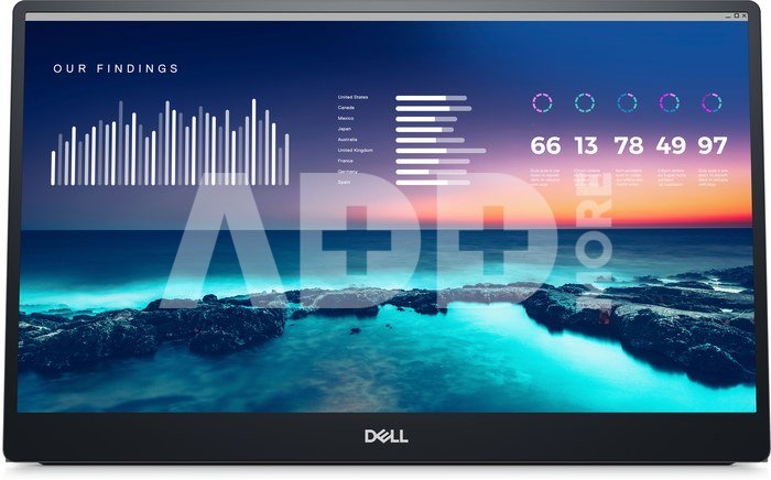 Dell Portable Monitor P1424H 14 ", LCD, FHD, 1920 x 1080, 16:9, 6 ms, 300 cd/m², Silver
