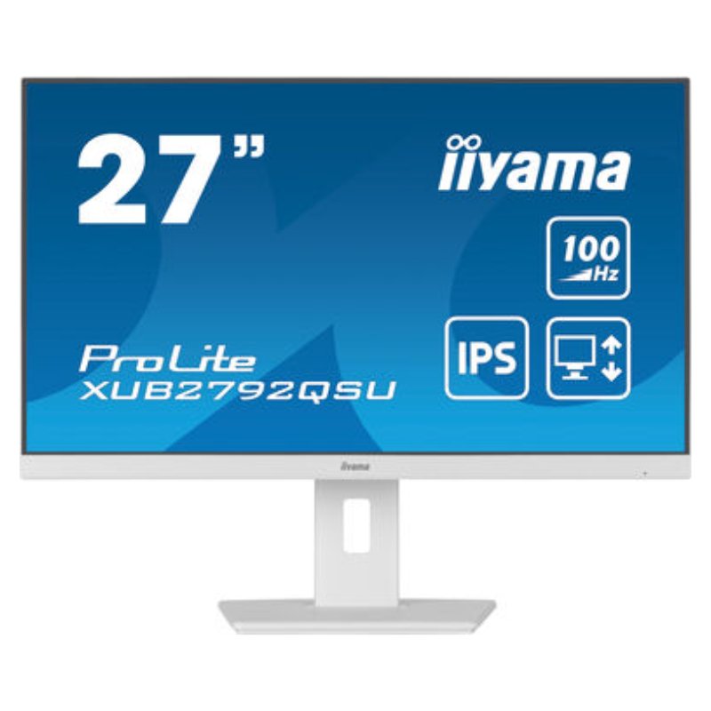 27” WQHD IPS technology panel with USB hub and 100Hz refresh rate and 150mm height adjustable stand