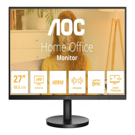 Monitorius AOC U27B3A  27 "  IPS  UHD  16:9  60 Hz  4 ms  3840 x 2160 pixels  350 cd/m²  HD