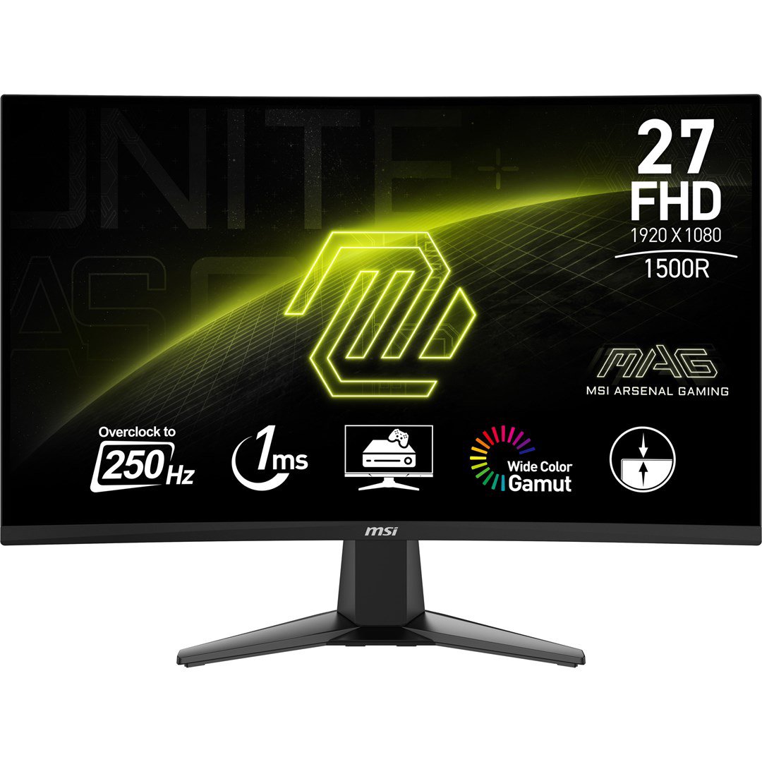 MSI MAG 27C6X kompiuterio monitorius 68,6 cm (27") 1920 x 1080 pikseliai „Full HD“ LCD Juoda