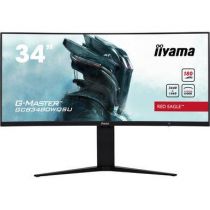 LCD Monitor|IIYAMA|34"|Gaming/ Curved/ 21 : 9|Panel VA|3440x1440|21:9|180Hz|Matte|0.4 ms|Speakers|Height adjustable|Tilt|Colour Black|GCB3480WQSU-B1 Monitorius
