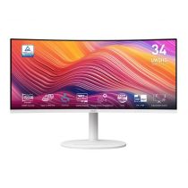 LCD Monitor|MSI|MODERN MD342CQPW|34"|Business/ Curved/ 21 : 9|Swivel|Pivot|Height adjustable|Tilt|Matte|Panel VA|3440x1440|21:9|120Hz|5 ms|Speakers|Colour White|MODERNMD342CQPW Monitorius