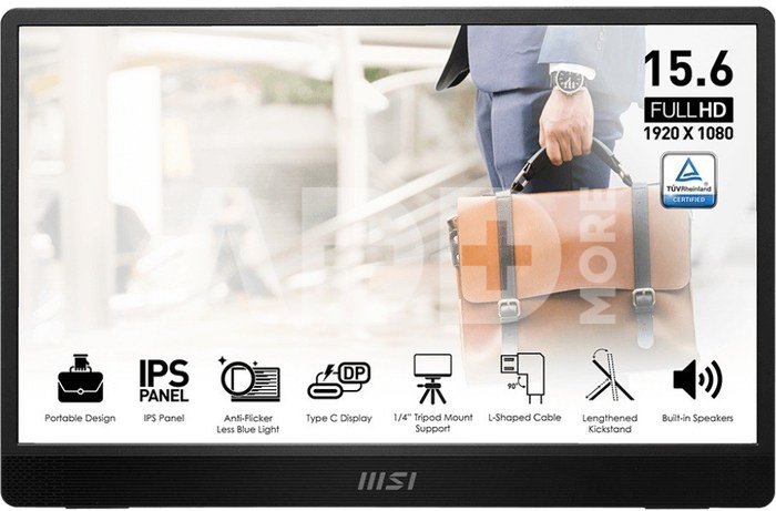 MSI Monitor 15.6 inches PRO MP161 E2U LED/FHD/Flat/60Hz/gray