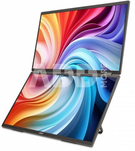 Acer Monitor mobilny dual IPS 19 cali PD193QEbmiuux FHD 16:9 MAT 4MS 250NIT 100MLN:1 HDMI 2xUSB-C SPEAKERS 2.33KG
