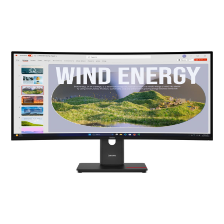 Monitorius Lenovo ThinkVision  T34WD-40  34 "  VA  21:9  120 Hz  4 ms  3440 x 1440 pixels  3