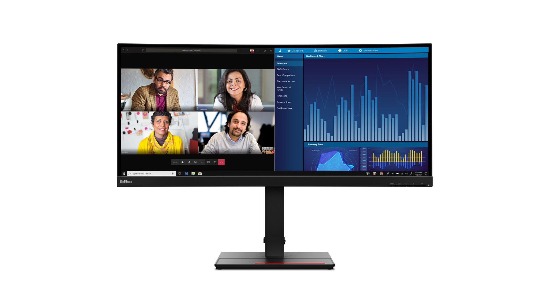 Lenovo ThinkVision P34w-20 LED display 86,7 cm (34.1") 3440 x 1440 pikseliai Wide Quad HD Juoda