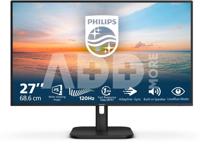 Philips 27E1N1200A/00 | 27 " | IPS | FHD | 16:9 | 120 Hz | 4 ms | 1920 x 1080 pixels | 300 cd/m² | HDMI ports quantity 1 | Black