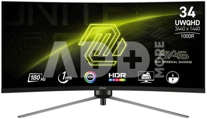MSI Monitor 34 inches MAG 345CQR LED/WQHD/Curved/180Hz/black
