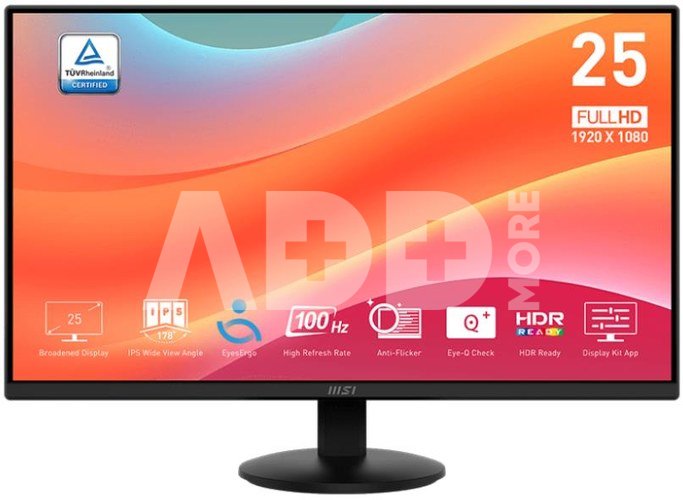 LCD Monitor|MSI|PRO MP252L|24.5"|Business|Tilt|Panel IPS|1920x1080|16:9|100 Hz|1 ms|Colour Black|PROMP252L