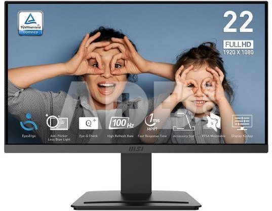 Monitor|MSI|PRO MP223 E2|21.45"|Business|Matte|Panel VA|1920x1080|16:9|100 Hz|1 ms|Colour Black|PROMP223E2