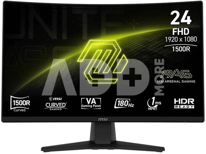 LCD Monitor|MSI|MAG 242C|23.6"|Gaming/Curved/Frameless|Matte|Panel VA|1920x1080|16:9|180Hz|1 ms|Colour Black|MAG242C