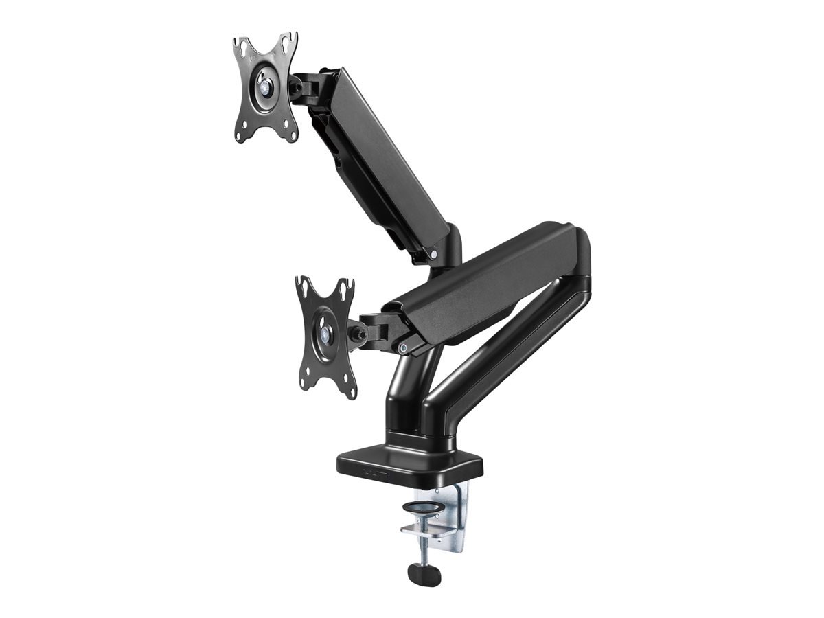 TECHLY Double Monitor Desk Stand 17-32inch with Gas Spring Black