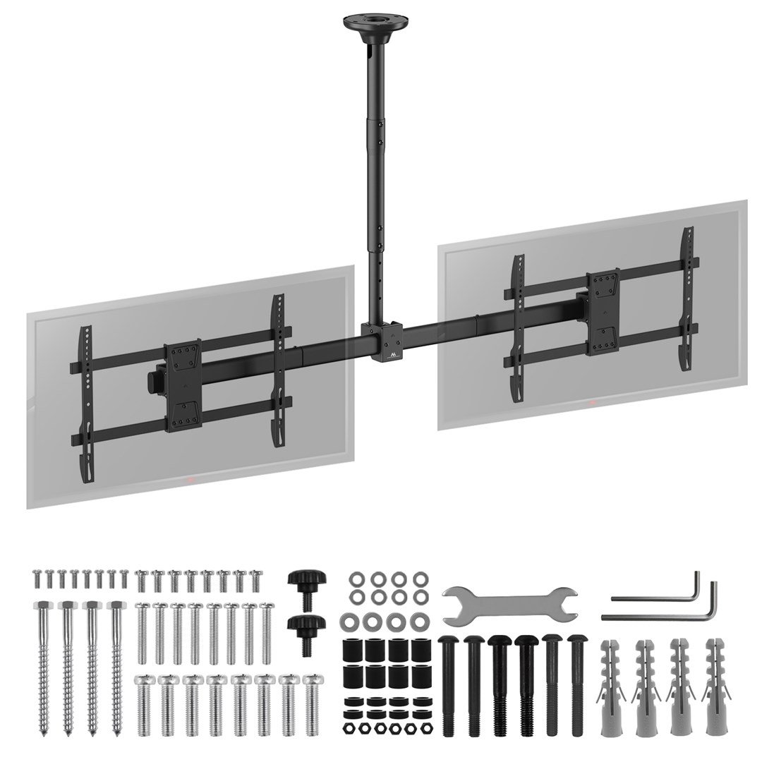 Lubų laikiklis dviem televizoriams Maclean, maks. apkrova 2x40 kg, 34–60 colių, maks. VESA 600x400