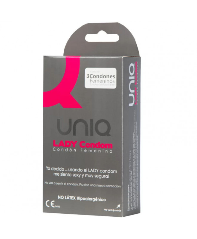 UNIQ LADY CONDOM LATEX FREE FEMALE CONDOMS WITH GARTER BELT 3 UNITS