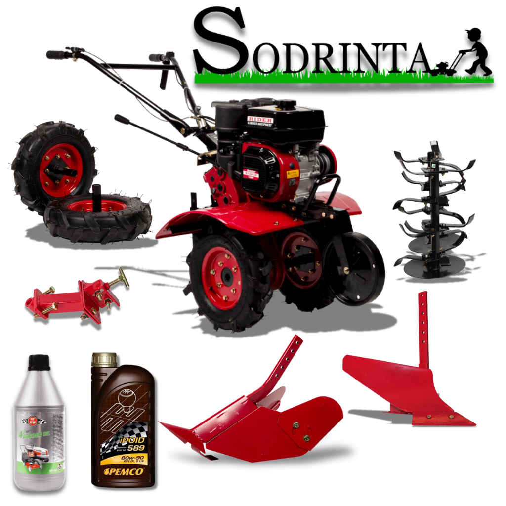 Benzininis Motoblokas - kultivatorius RIDER R-850/3 Didelė komplektacija