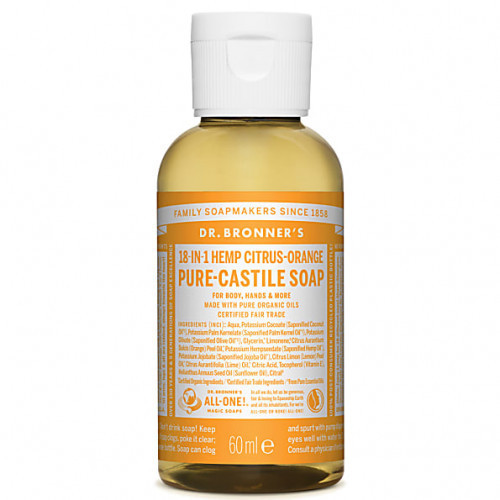 Dr. Bronner's Citrus-Orange Pure-Castile Liquid Soap Ekologiškas skystas muilas, 60ml