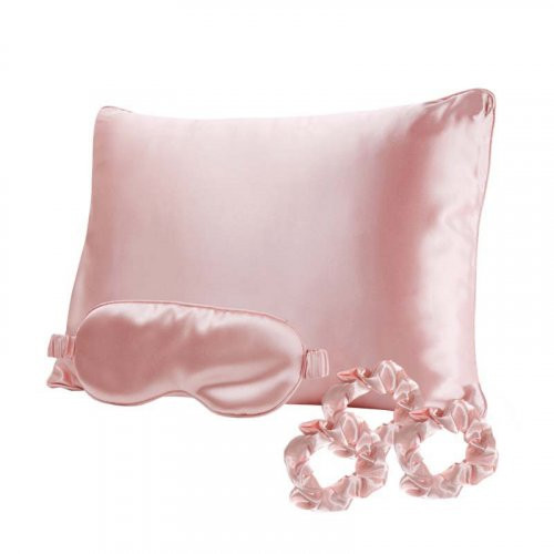 Be OSOM Silky Satin Satino miego rinkinys, Pink Porcelain