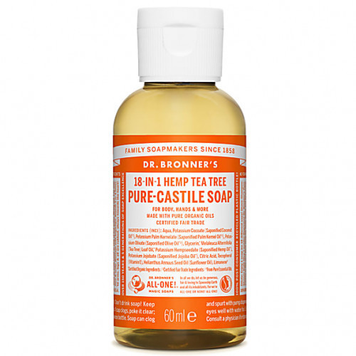 Dr. Bronner's Tea-Tree Pure-Castile Liquid Soap Ekologiškas skystas muilas, 60ml