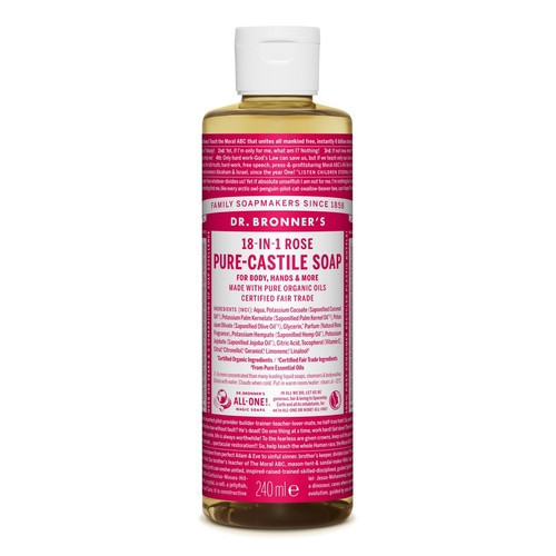 Dr. Bronner's Rose Pure-Castile Liquid Soap Ekologiškas skystas muilas, 240ml
